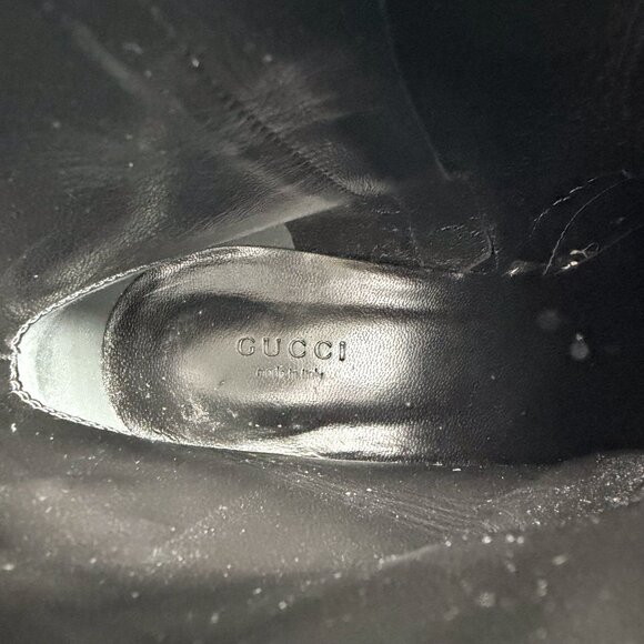 Gucci Marmont GG Black Leather Lace Up Combat Boots Size 41 US 11 Women's - Picture 15 of 15